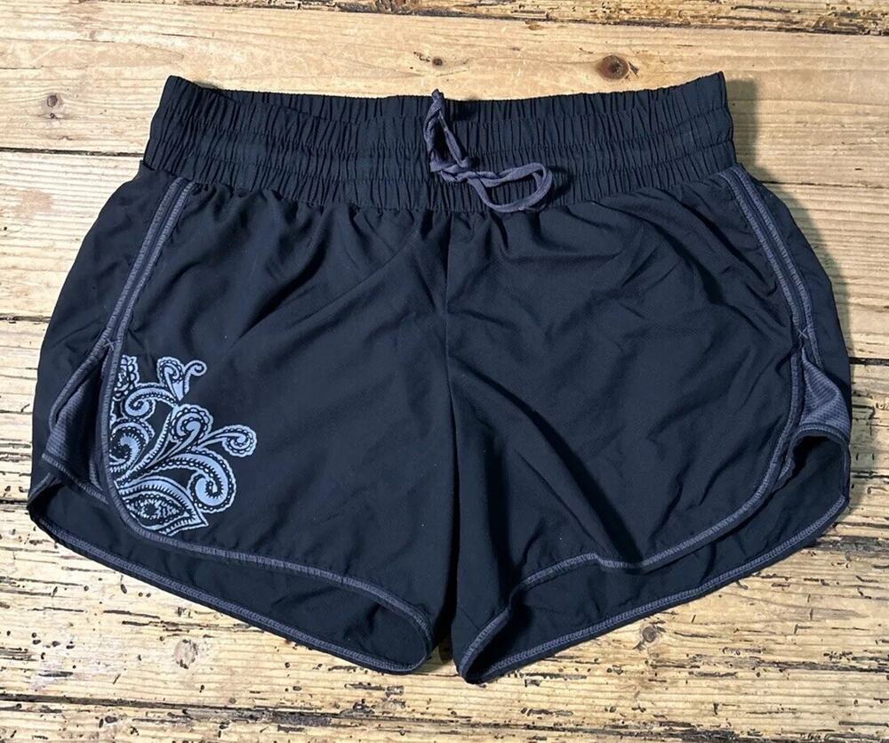 Athleta Women’s Size XS Black Paisley Running Short EUC